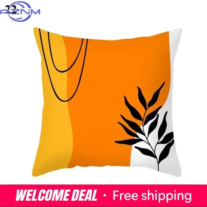 Century Textile & Sewing Supply By Owner - Boho Orange Abstrakter Kissenbezug Mid-Century Modern