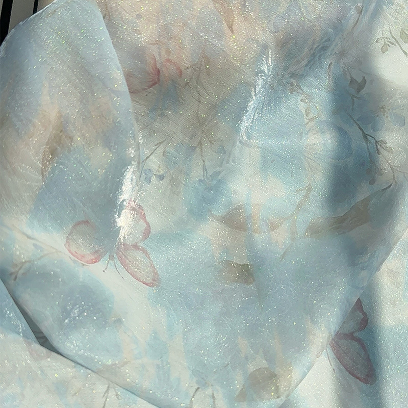 Sewing Garment - 1 m chinesischer Stoff mit Blumen-Jacquard-Druck,