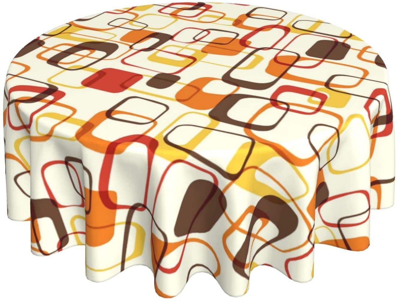 Century Textile & Sewing Supply By Owner - Retro Mid Century Geometrische Runde Tischdecke