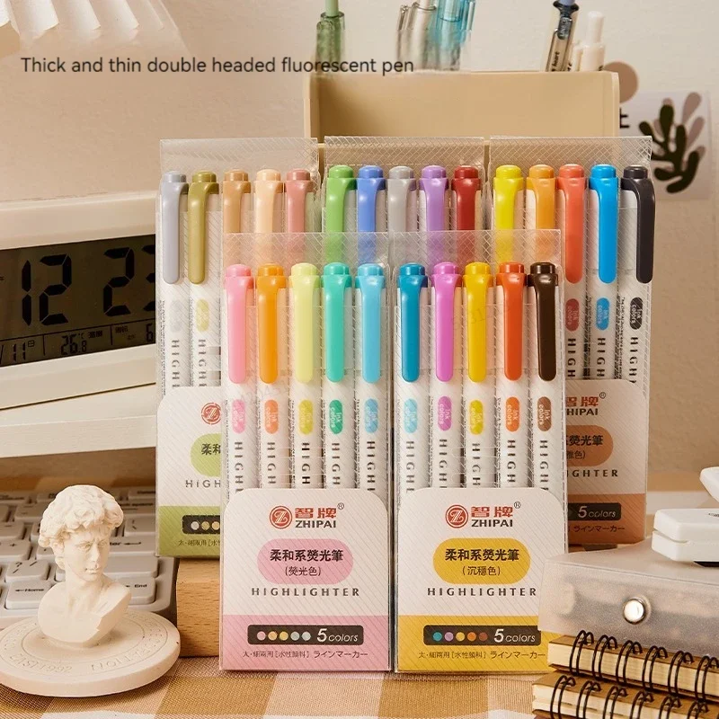 Copic Marker Sketch - 5 Farben/Box Doppelköpfiges Textmarker-Set, fluoreszierende Zeichenmarker,