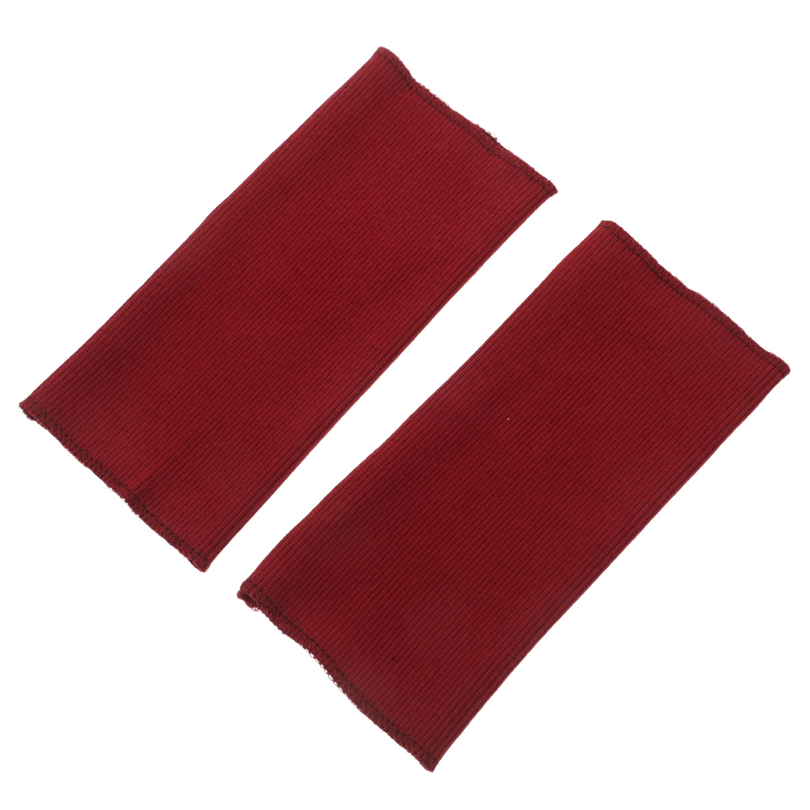 Sewing And Textile - 1 Paar dunkelrote gerippte Strickmanschetten aus