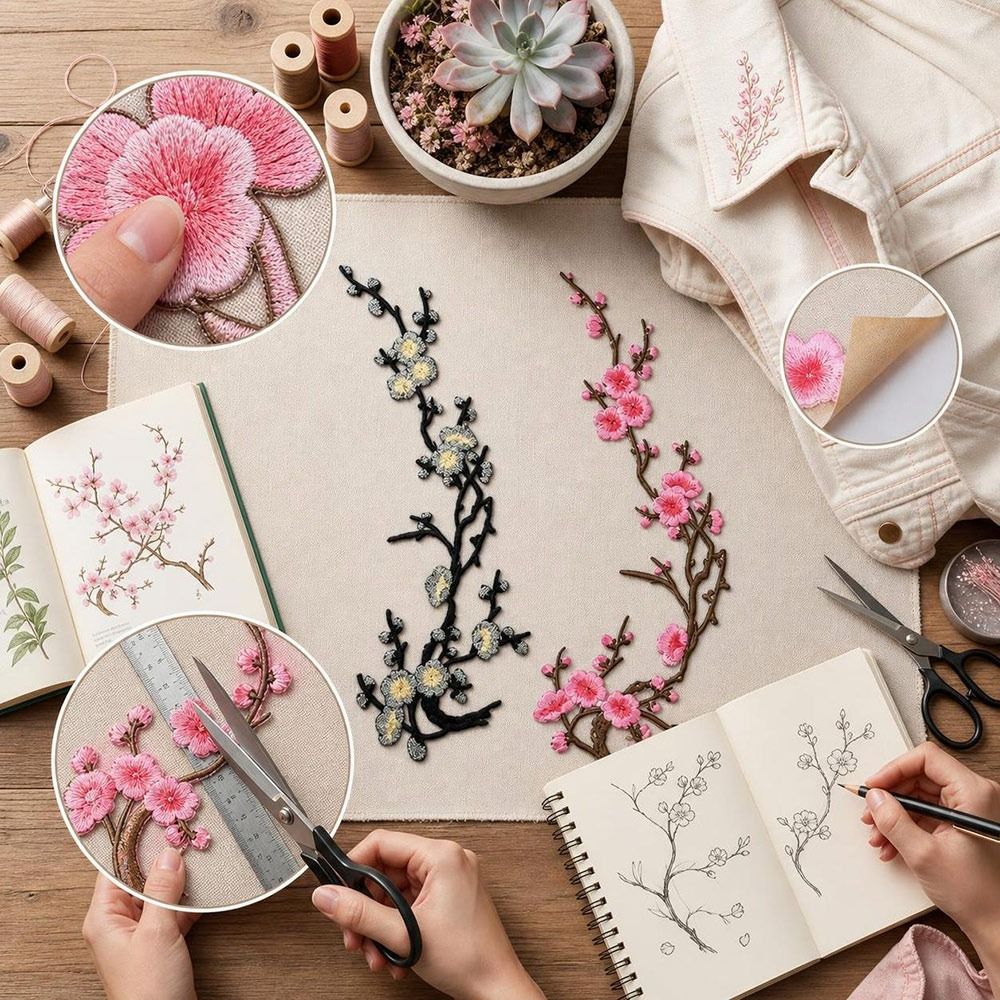 DIY Kirschblüten-Aufnäher zum  – Sewing And Textile Bewertung und Preis