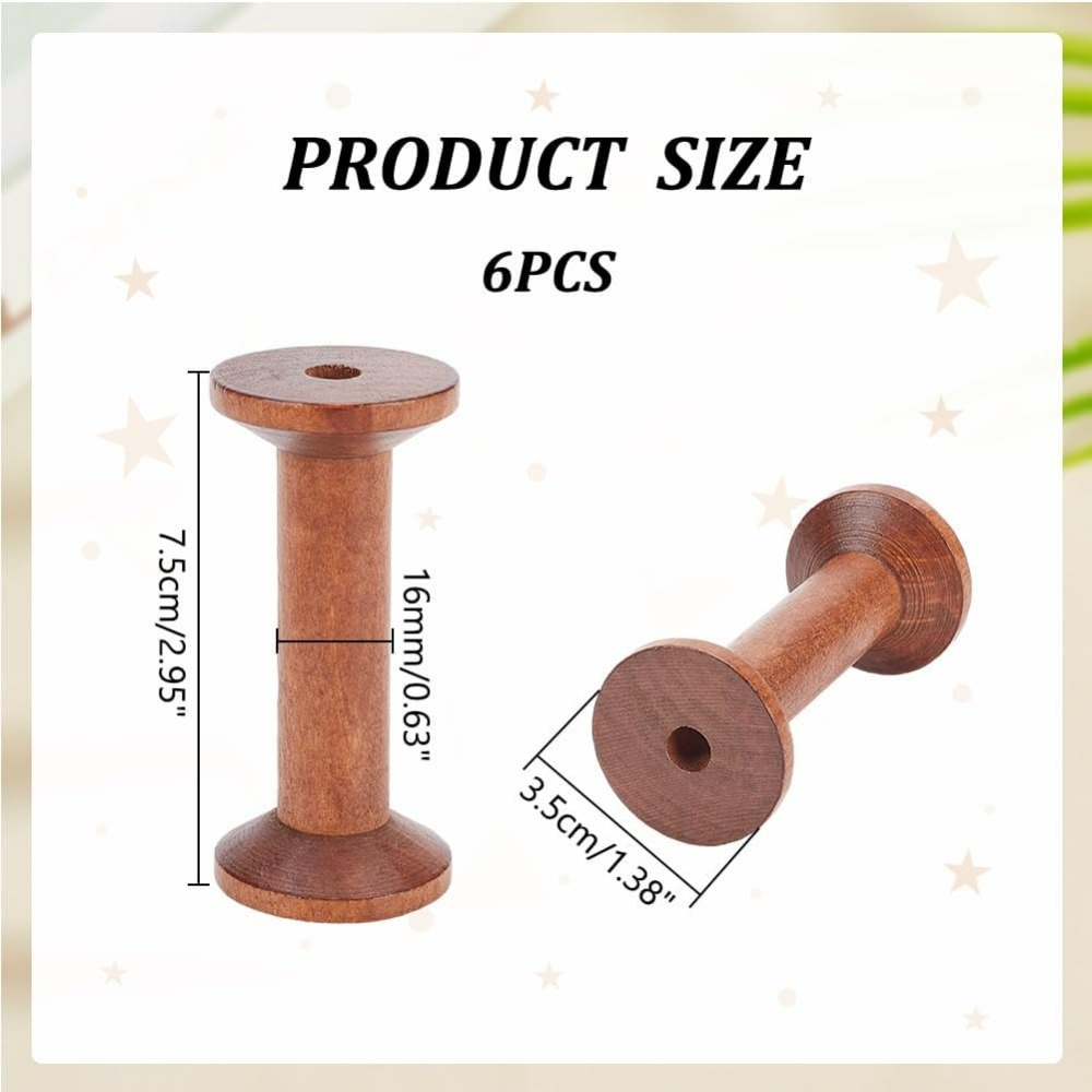 Holzspulen, 6 Stück, leere Hol – Thread Bobbins Empty Bewertung und Preis