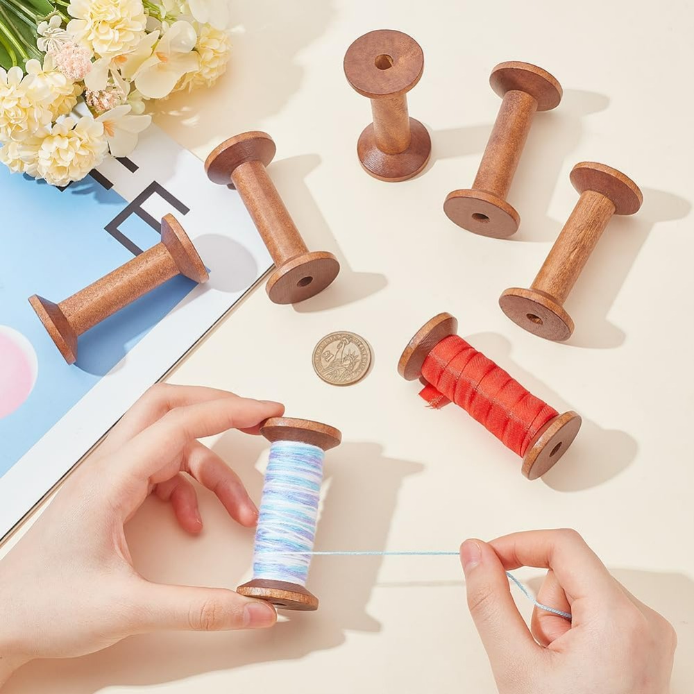Holzspulen, 6 Stück, leere Hol – Thread Bobbins Empty Bewertung und Preis